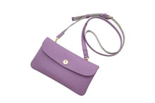 ドイツシュリンクを使用した薄紫色の肩かけポシェット型長財布